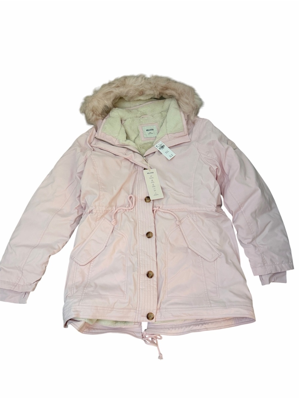 Women’s Pink Faux-Fur Lined Parka Jacket-NWT - Picture 4 of 8